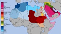 Egyptisch Arabisch wordt gesproken in de dunne oranje strook in het midden van Egypte / Bron: Rafy, Wikimedia Commons (CC BY-3.0)